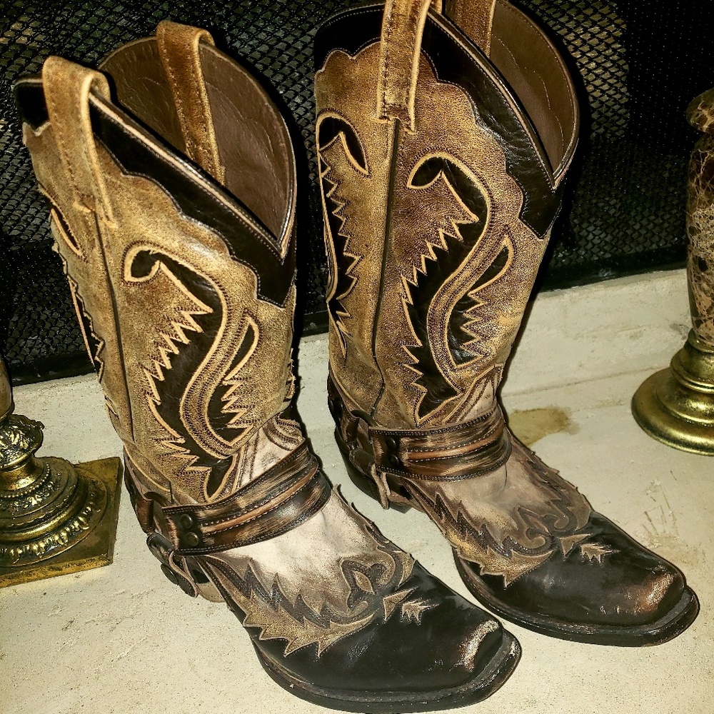 Stetson distressed harness boots